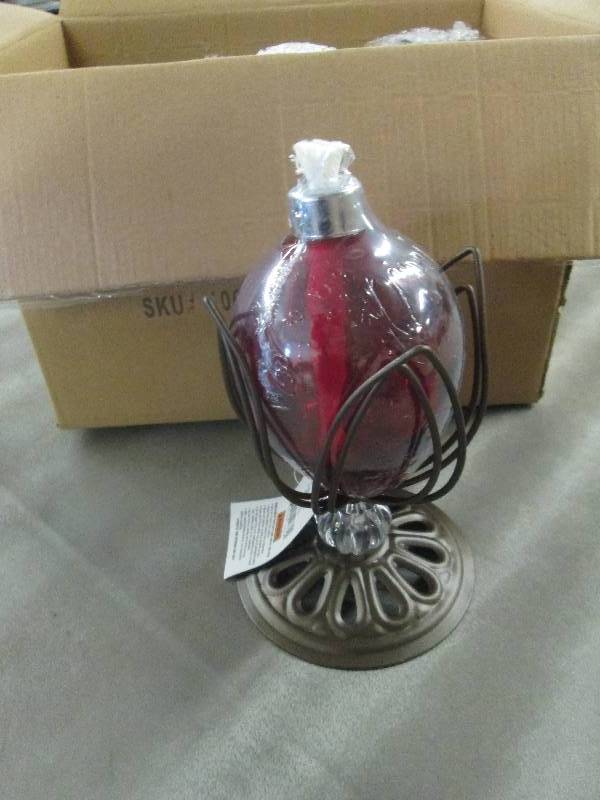 lot 327 image: Lot of 6 Sunergy Red Lotus Glass Ta...