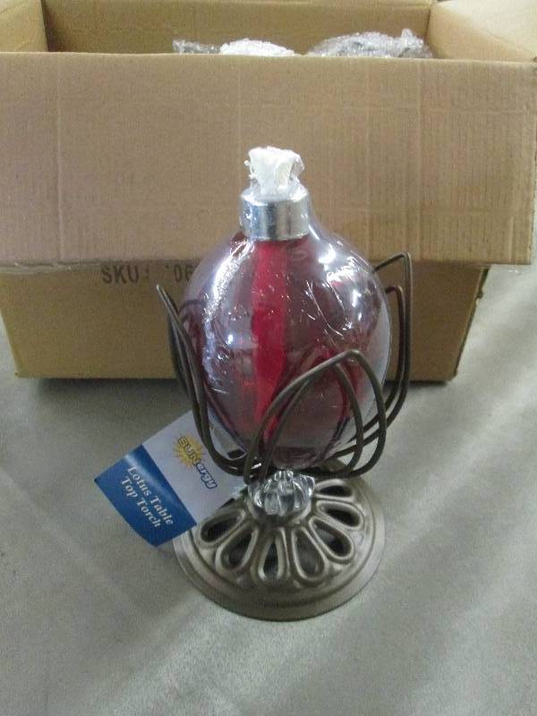 lot 329 image: Lot of 6 Sunergy Red Lotus Glass Ta...