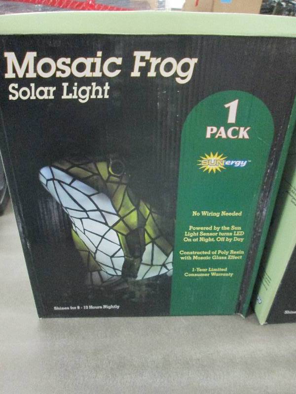 lot 332 image: Mosaic Frog Solar Light...