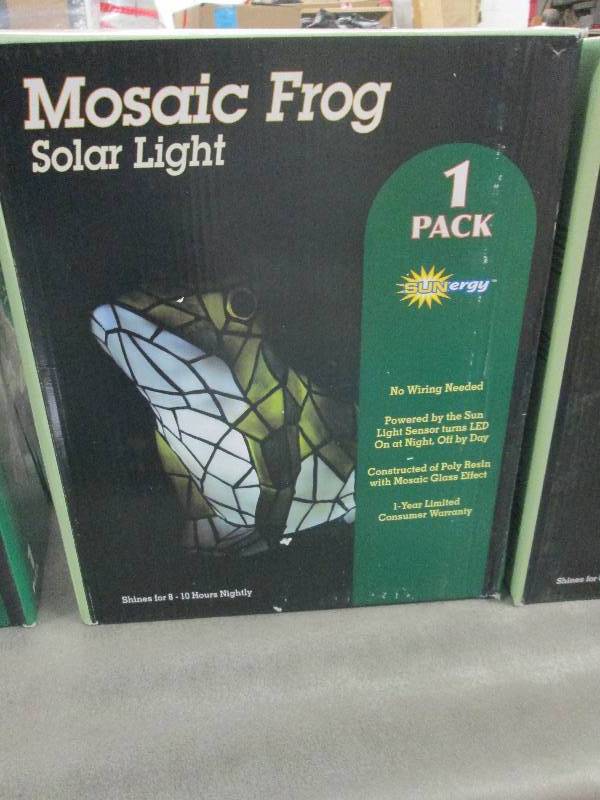 lot 334 image: Mosaic Frog Solar Light...