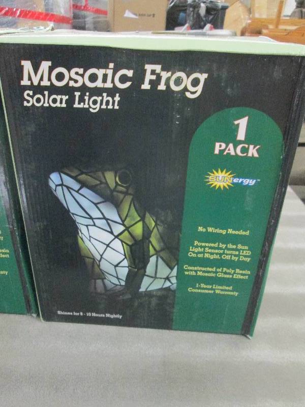 lot 335 image: Mosaic Frog Solar Light...