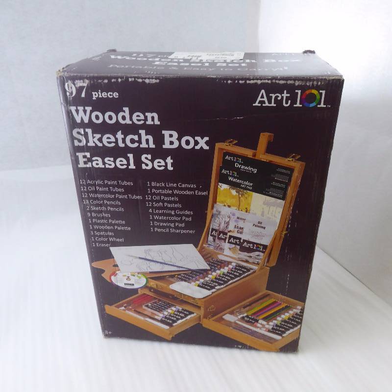 Brand New Art 101 97 Piece Portableeasel And Art Box Set