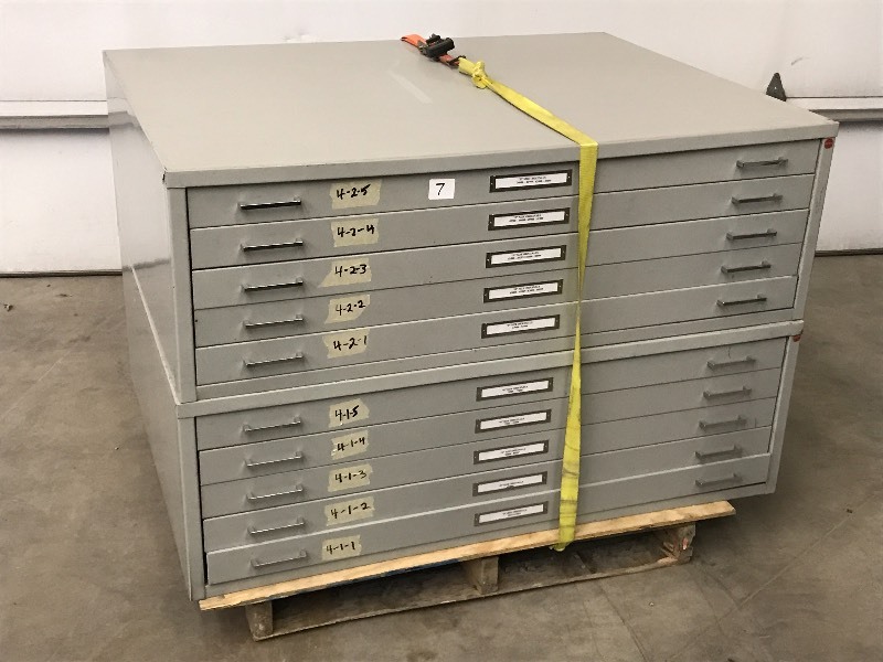 lot 7 image: (2) Commercial 5-Drawer Steel Bluep...