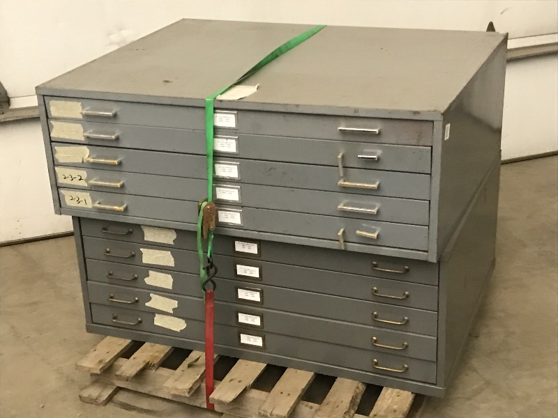 lot 8 image: (2) Commercial 5-Drawer Steel Bluep...