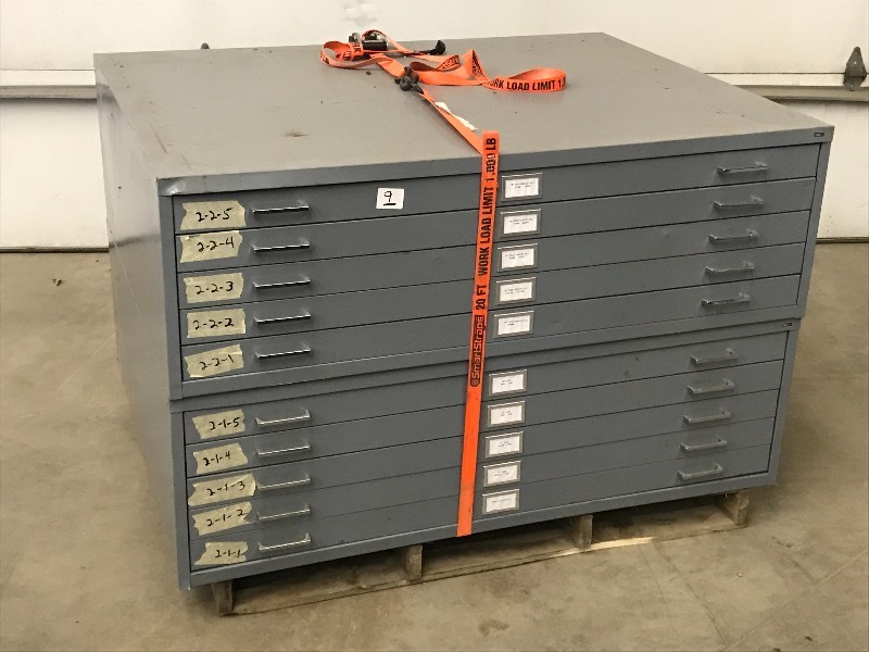 lot 9 image: (2) Commercial 5-Drawer Steel Bluep...