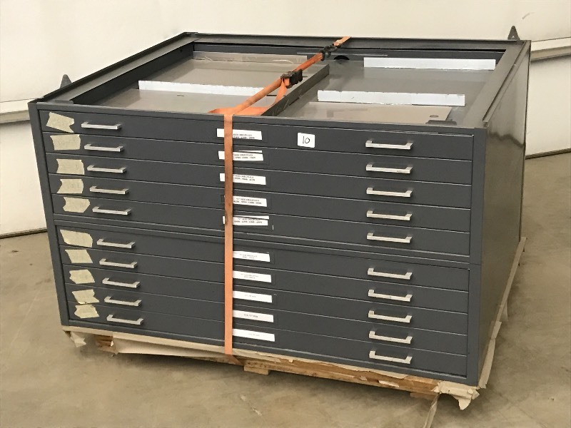 lot 10 image: (2) Commercial 5-Drawer Steel Bluep...