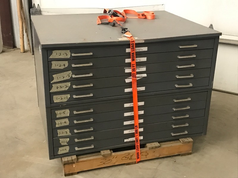 lot 11 image: (2) Commercial 5-Drawer Steel Bluep...