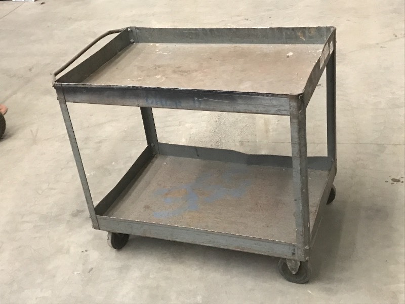 lot 55 image: 2-Level Steel Warehouse Cart ...