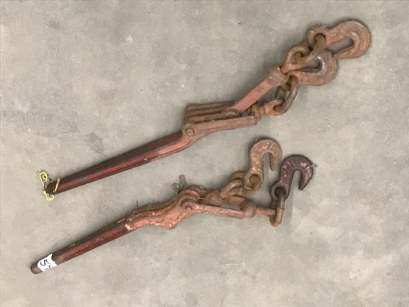 lot 59 image: (2) Heavy Duty Chain Binders ...