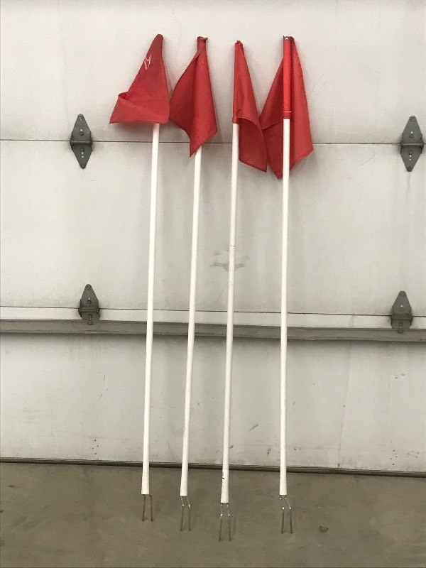 lot 61 image: (4) 5ft Marker Flags ...