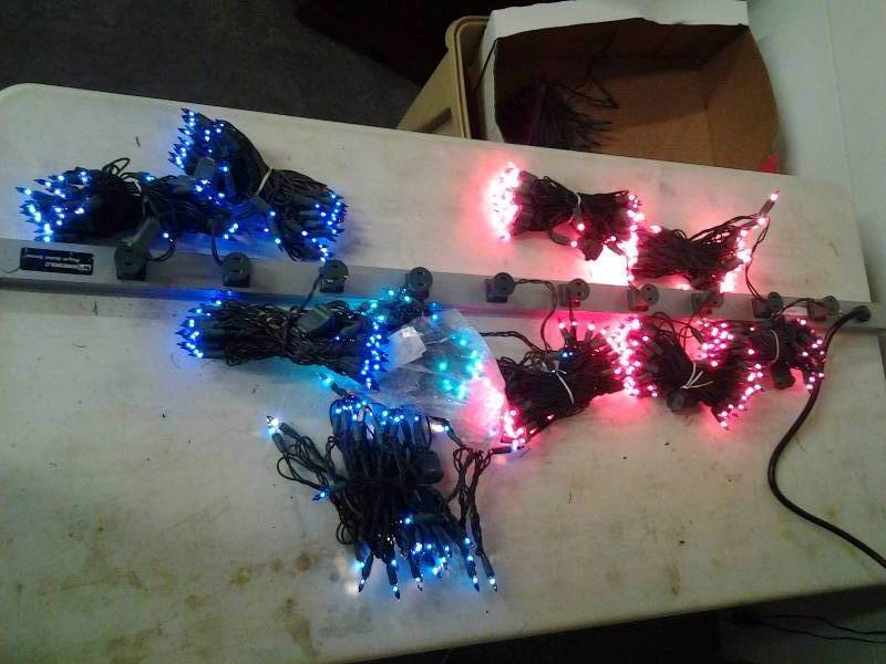 10-Bundles Of 50 Mini Lights (5-Red, 5-Blue)
