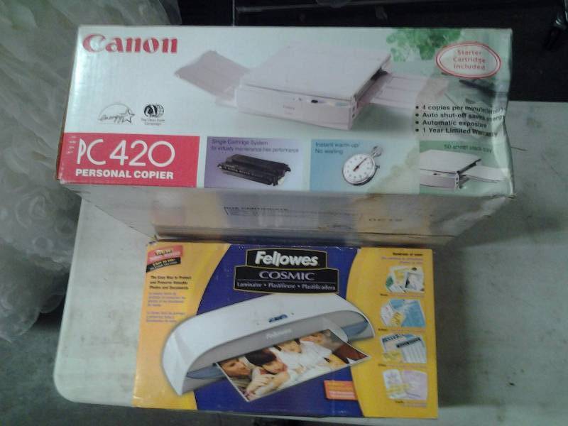 Fellows Cosmic Laminator & Cannon PC-420 Personal Copies (Looks Never Used In Box)