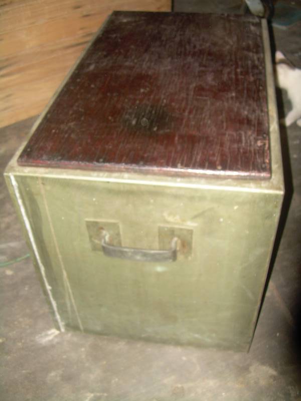 ANTIQUE ICE BOX WOODEN TOP