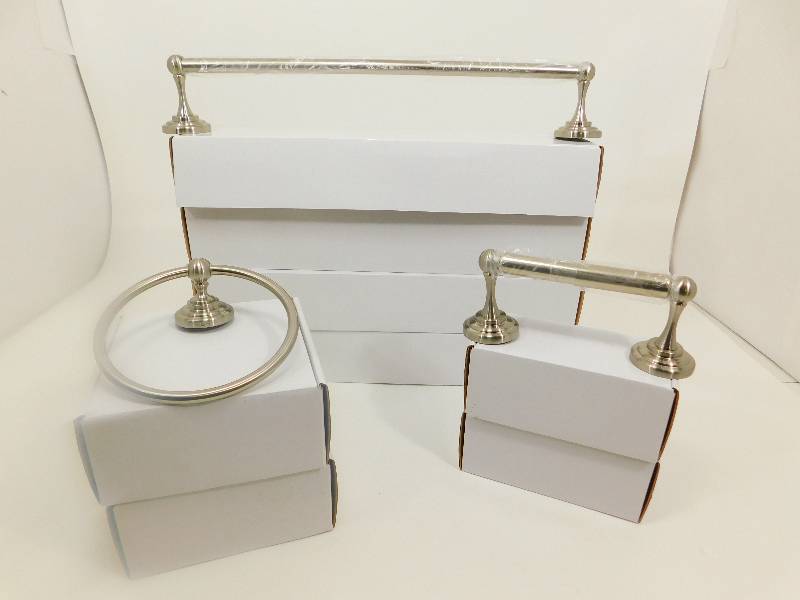 Lot of New Brushed Nickel Bathroom Fixtures