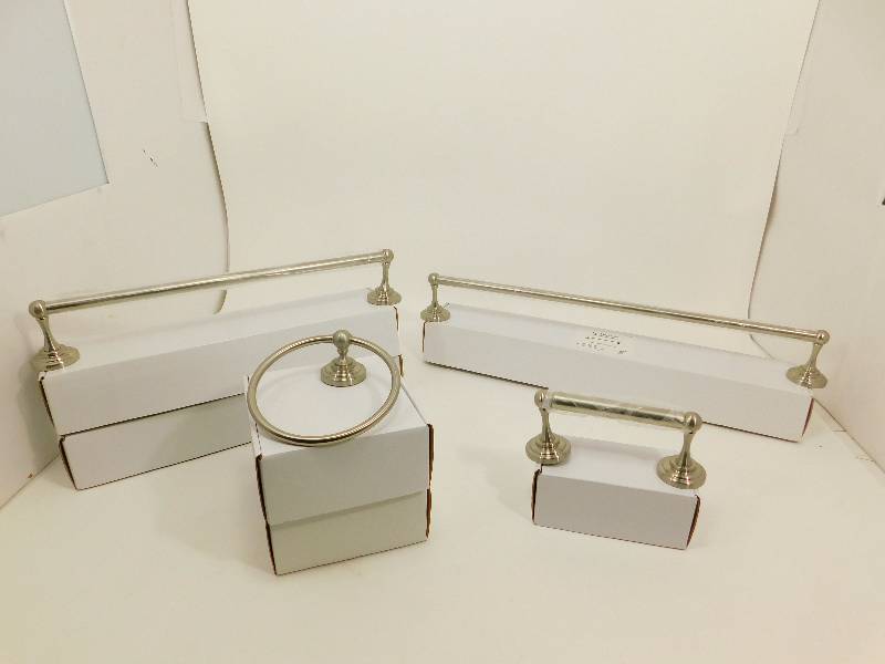 Lot of New Brushed Nickel Bathroom Fixtures
