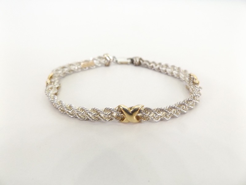 Womens 14k and Sterling Bracelet (10.8 Grams Total Weight)
