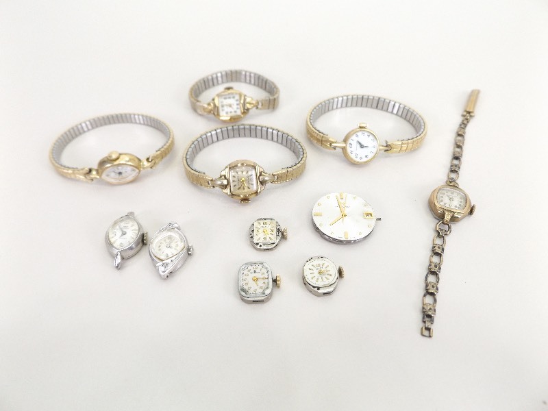 Lot of Vintage Wind Up Womens Watches, and Parts