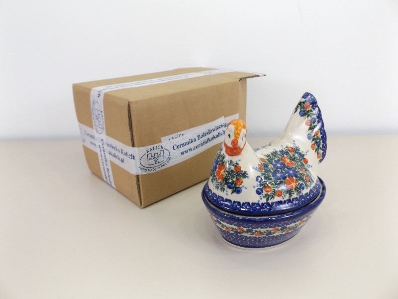 NEW Boleslawiec Kalich Poland Pottery Nesting Hen Dish&nbsp