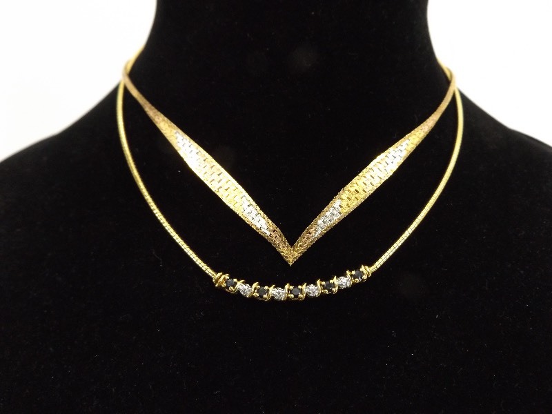 2 Womens Sterling Silver, Diamond etc. Necklaces (.850 oz Total Weight)