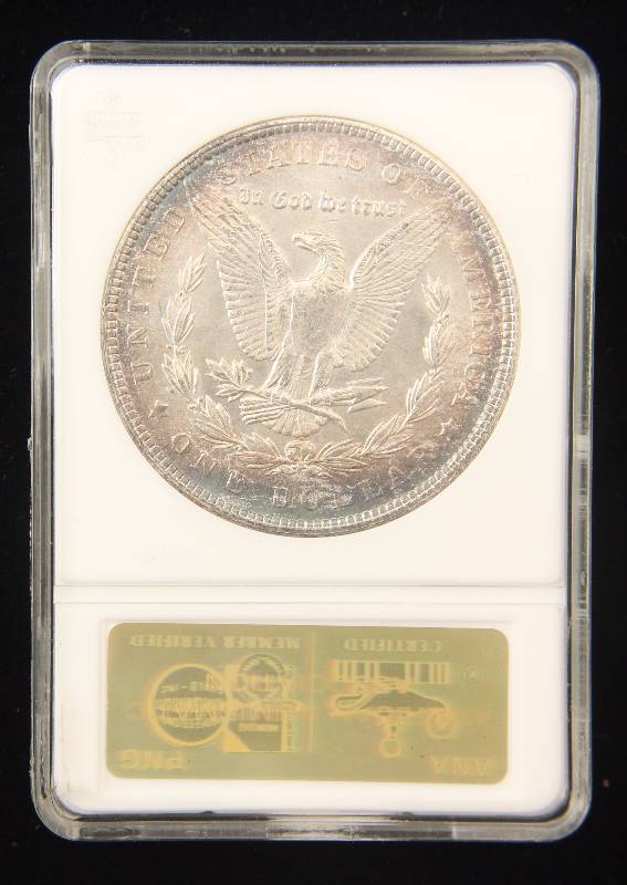 lot 04 image: 1902 MORGAN SILVER DOLLAR MS63 OLD ANA HOLDER BETTER DATE
