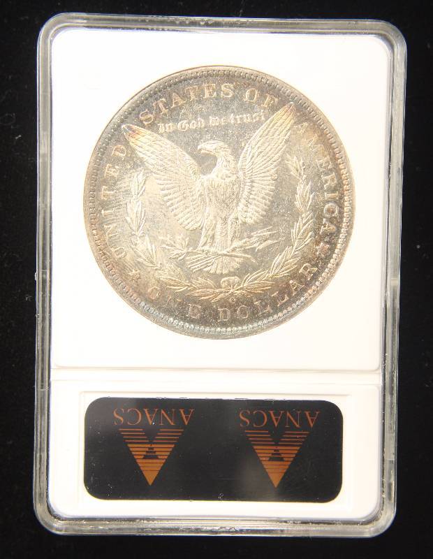 lot 08 image: 1888-O MORGAN SILVER DOLLAR MS61 DMPL ANACS VERY SHARP COIN