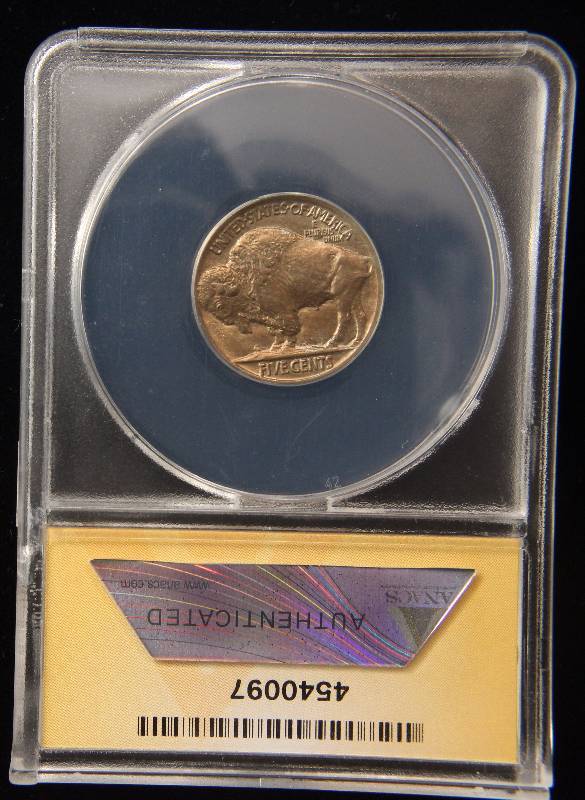 lot 20 image: 1923 BUFFALO NICKEL AU58 ANACS coin looks better in hand
