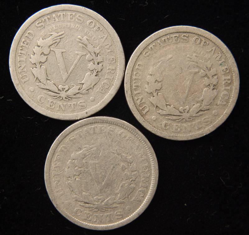 lot 21 image: 1901, 1911 & 1912 LIBERTY V NICKELS