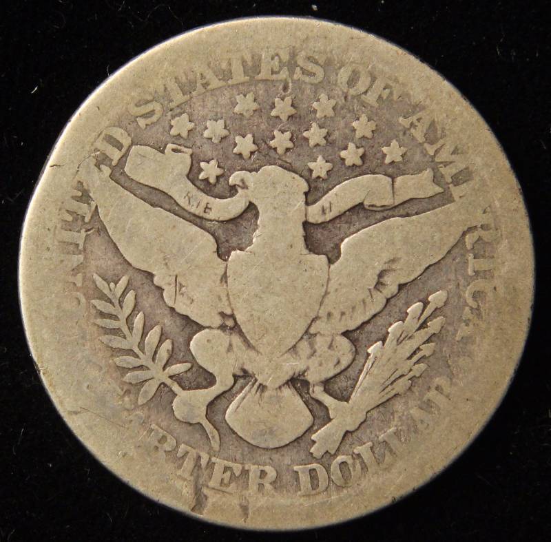 lot 40 image: 1901 BARBER SILVER QUARTER BETTER DATE COIN