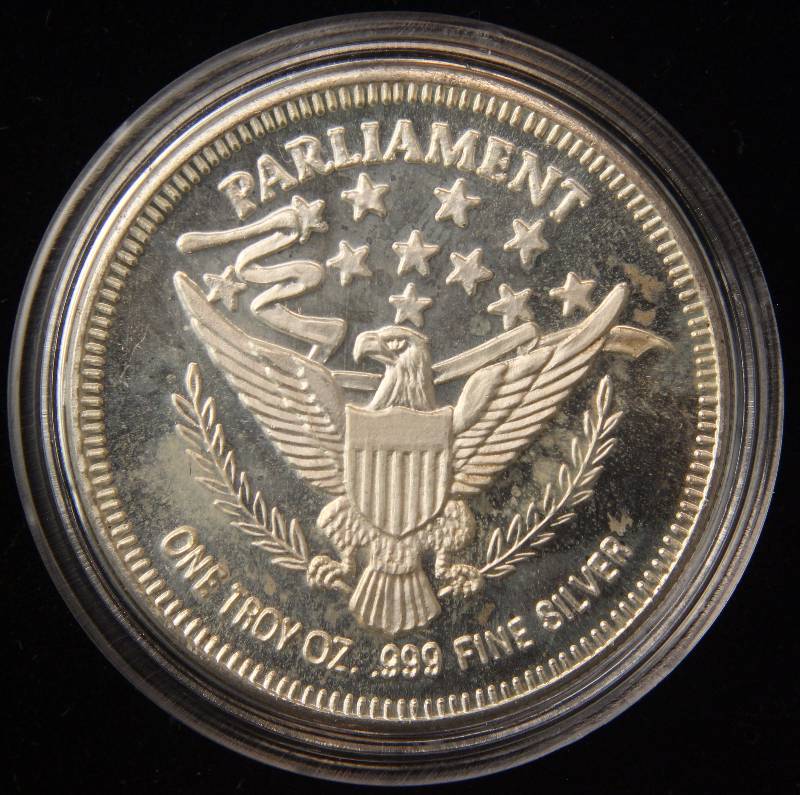 lot 49 image: 1 TROY OZ. .999 FINE SILVER MORGAN DOLLAR DESIGN IN AIRTITE
