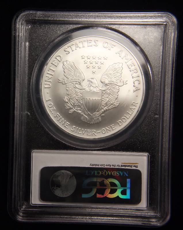 lot 87 image: 2007 AMERICAN SILVER EAGLE 1 TROY OZ. .999 FINE SILVER GEM BU PCGS
