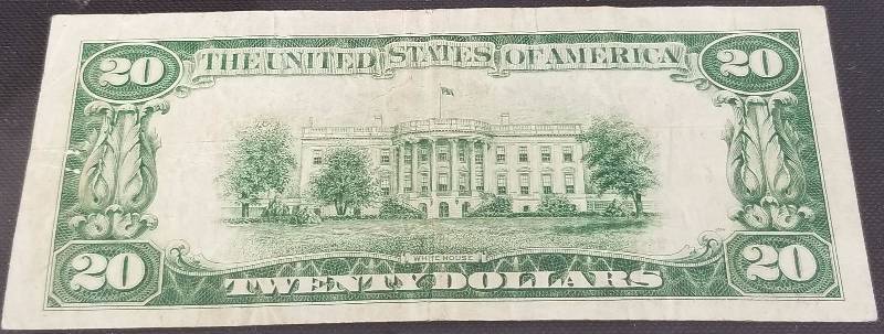 lot 34 image: 1934 $20 US FEDERAL RESERVE NOTE KANSAS CITY