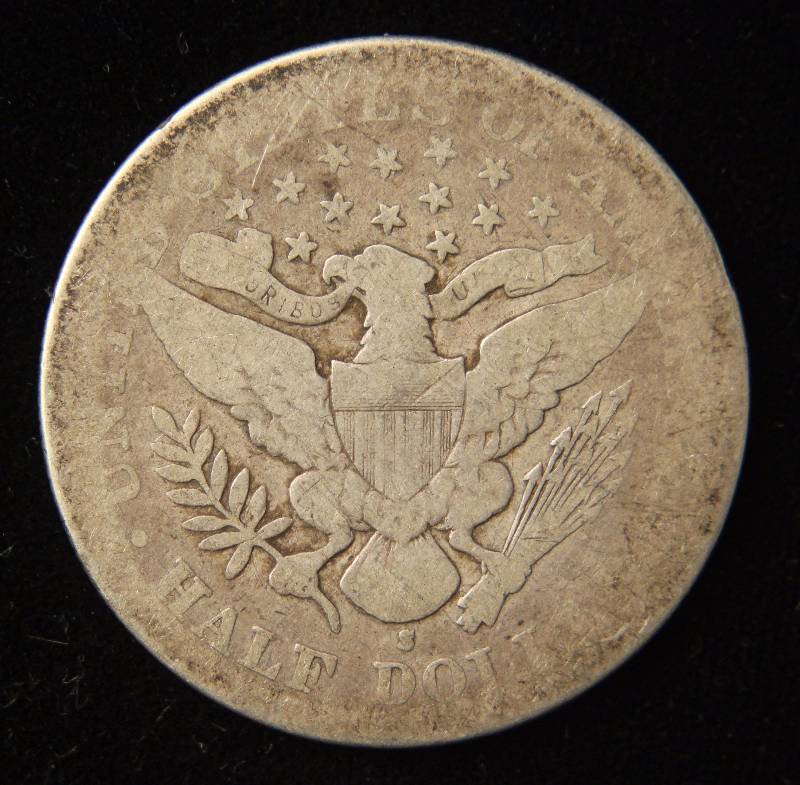 lot 14 image: 1894-S BARBER SILVER HALF DOLLAR