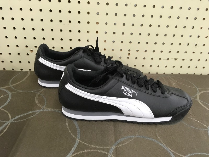 Puma Mens Roma Basic Sport Shoe Black-White 10, MSRP $65.99