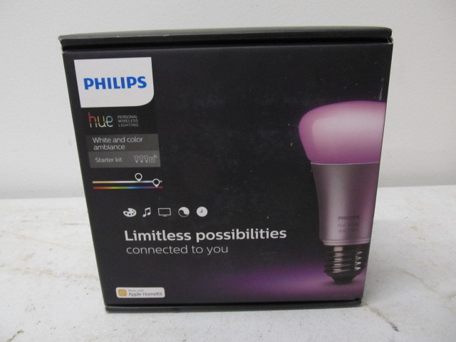lot 94 image: BRAND NEW Philips Hue - White & Color Ambiance Starter Kit