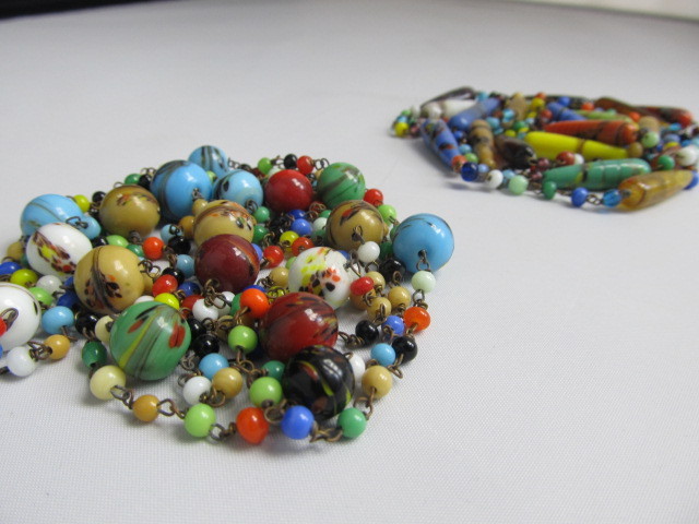 lot 109 image: Original hand made Glass 1920s Flapper Bead Necklaces