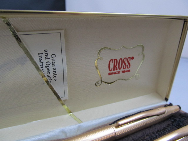 lot 55 image: Vintage CROSS 14K Gold Filled Pen & Mechanical Pencil Set