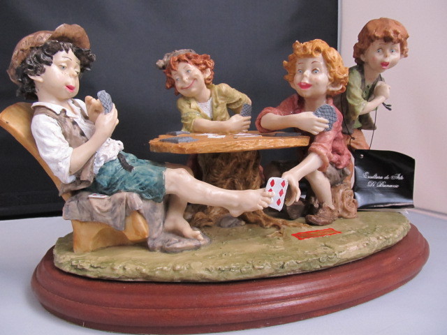 lot 64 image: Large Di Brunaccio Ceramic Figurine Display The Cheaters