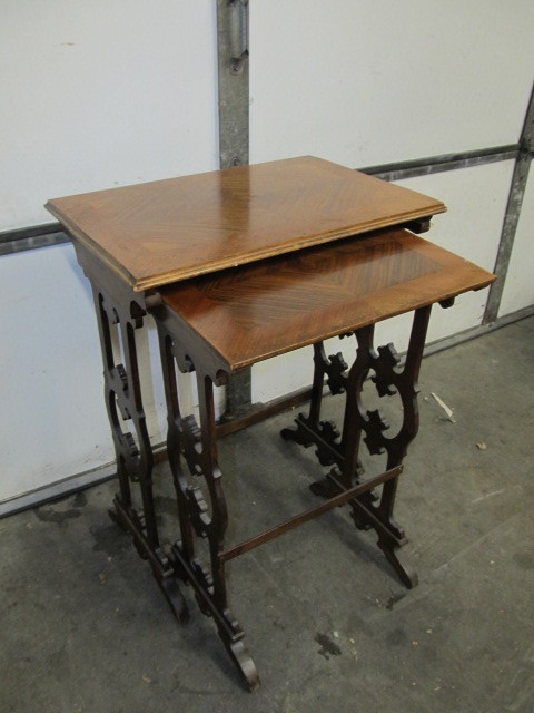 lot 70 image: Pair of Antique Wooden Nesting Tables 