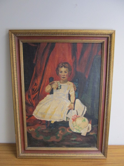lot 77 image: Vintage Framed Signed Escudero Oil on Canvas Painting.