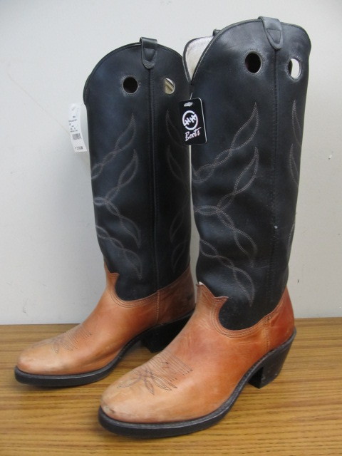 lot 21 image: Double H Mens Leather Cowboy Boots - Size 11D