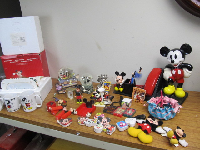 lot 147 image: Large Lot of Mickey Mouse Disney Items - Snow Globes etc.