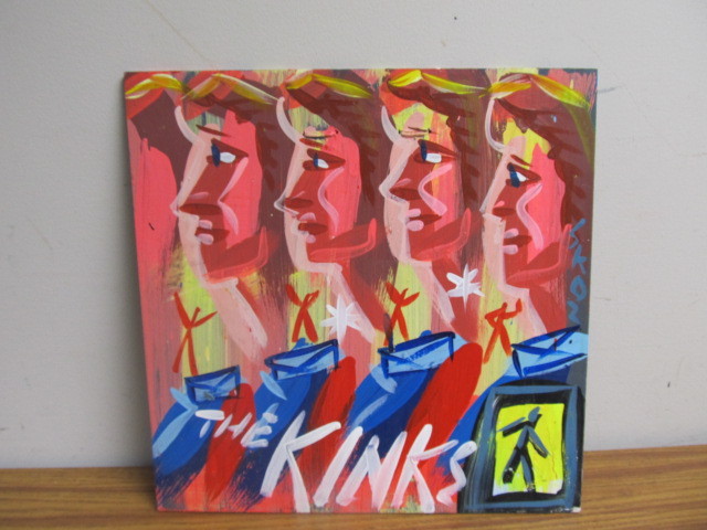 lot 150 image: Vintage Signed Pop-Art Painting on Board - THE KINKS