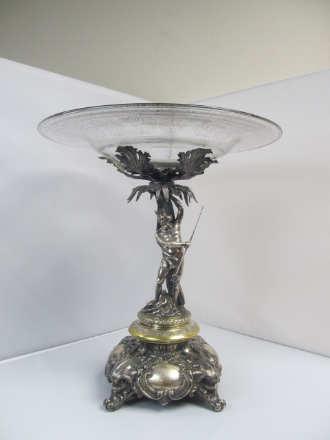 lot 5 image: 19th Century Austrian Figural Neptune Tazza Centerpiece