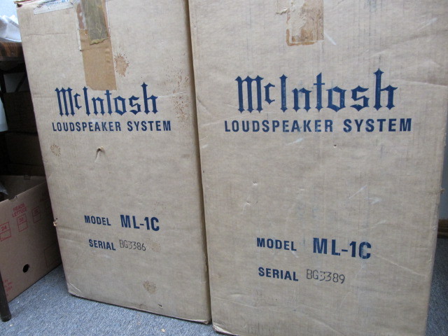 lot 179 image: PAIR of Vintage McIntosh ML-1C Floor Speakers wOriginal Boxes