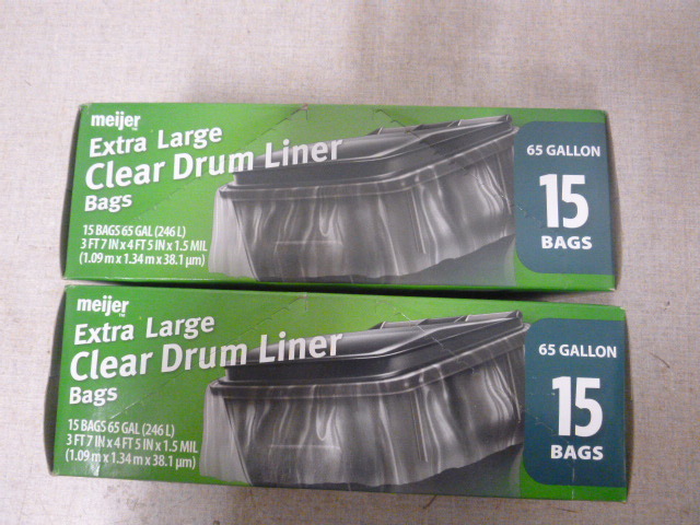 lot 33 image: 2 Boxes of Meijer Extra Large Clear Drum Liners