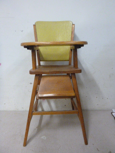 lot 44 image: Old Wooden High Chair
