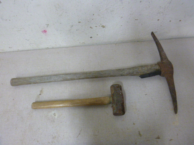 lot 56 image: Pick Axe and Sledge Hammer