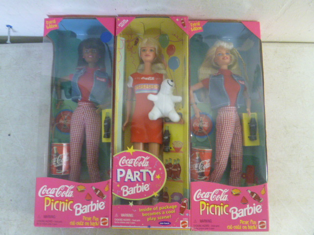 lot 169 image: 3 Coca-Cola Barbie Dolls