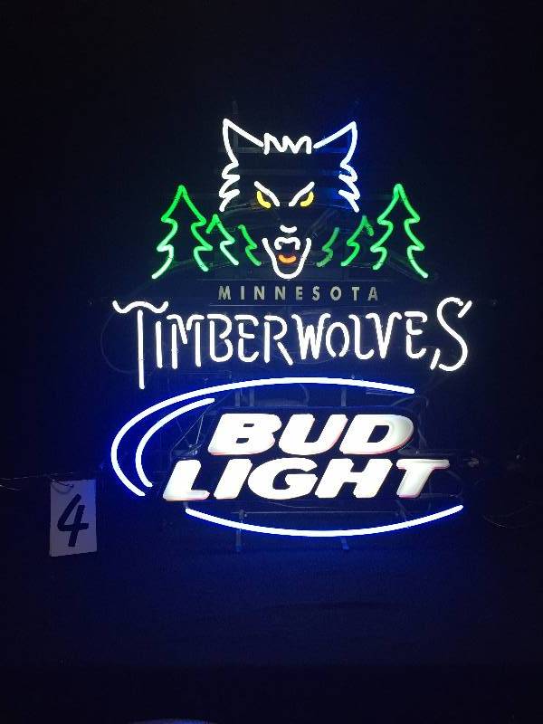 lot 4 image: MN Timberwolves Bud Light neon