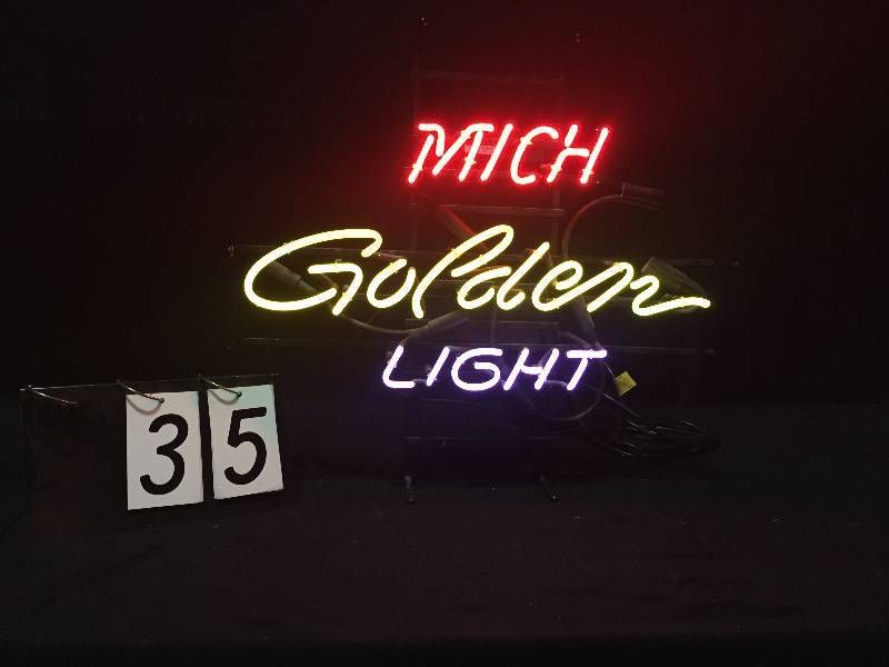 lot 35 image: Mich Golden Light neon